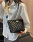 Fashion Black Pu Rhombus Lock Large Capacity Messenger Bag