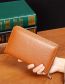 Fashion Lotus Color Pu Solid Color Top Layer Cowhide Rectangular Wallet