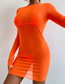Fashion Orange Polyester Halter Neck Ties Two-piece Swimsuit Three-piece Set