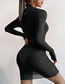 Fashion Black Polyester Halter Neck Ties Two-piece Swimsuit Three-piece Set