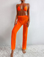 Fashion Orange Polyester Halter Neck Ties Two-piece Swimsuit Three-piece Set