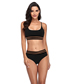Fashion Black Solid Color High Waisted One-piece Swimsuit