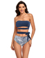 Fashion 2# Polyester Bandeau High Waist Two-piece Swimsuit