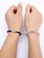 Fashion Forever Always Bungee Band Pink Pair Alloy Letter Card Cord Braided Magnetic Heart Bracelet Set