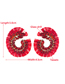 Fashion Red Geometric Diamond Tassel Stud Earrings