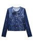 Fashion Blue Polyester Breasted Denim Jacket