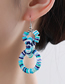 Fashion Blue Polymer Clay Hollow Earrings