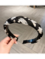 Fashion Milky White Braided Wide-brimmed Headband With Geometric-embellished Pearl Print