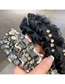 Fashion Pure Black Lace Mesh Twist Cross Wide-brimmed Rhinestone Headband