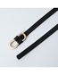 Fashion Khaki Pu 8 Word Buckle Thin Belt
