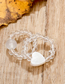 Fashion Transparent Color Resin Beaded Heart Ring Set