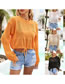 Fashion Orange Cotton Long Sleeve Knit Sun Blouse