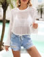 Fashion White Cotton Long Sleeve Knit Sun Blouse