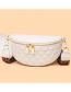 Fashion White Pu Rhombus Large Capacity Messenger Bag