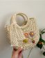Fashion Khaki Straw Large Capacity Messenger Bag