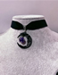 Fashion Black Amethyst Moon Velvet Necklace