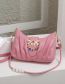 Fashion Dark Pink Pu Large Capacity Messenger Bag