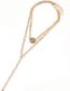 Fashion Gold Metal Geometric Medal Chain Multilayer Necklace