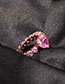 Fashion Rose Gold Powder Zirconium Copper Inlaid Zirconia Heart Ring