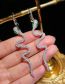 Fashion Gold One Zirconia Snake Hoop Earrings In Copper