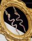 Fashion Gold One Zirconia Snake Hoop Earrings In Copper