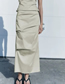 Fashion Apricot Blended Fold Skirt