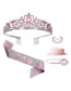 Fashion Fg124 Crown + Happybirthday Shoulder Straps Four-piece Set Alloy Diamond Crown Letter Shoulder Strap Brooch Cake Card Set