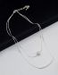 Fashion Silver Alloy Pearl Elbow Double Layer Necklace