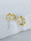 Fashion White Gold Metal Diamond Wavy Ear Ring