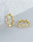 Fashion White Gold Metal Diamond Wavy Ear Ring