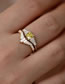 Fashion Golden 2-2 Set Of Ring-7# Copper Inlaid Diamond Geometric Ring Set
