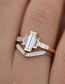 Fashion Golden 3-2 Set-open-opening Copper Inlaid Diamond Geometric Ring Set