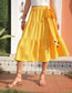 Fashion Yellow Polyester Lace -up Skirt