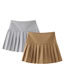 Fashion Grey Solid Color Wide Pleated Skirt