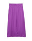 Fashion Purple Silk Satin Wide Pleated Skirt