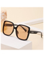 Fashion Off-white Frame Black Gray Film Pc Square Large Frame Sunglasses