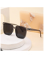 Fashion Gray Tea On Top Of Transparent Tea Frame Pc Square Large Frame Sunglasses