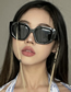 Fashion Black And Gray Tea Frame Pc Polygon Sunglasses