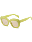 Fashion Jelly Green Frame Champagne Slices Pc Cat Eye Large Frame Sunglasses