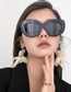 Fashion Light Gray Film With Transparent Tea Frame Pc Cat Eye Large Frame Sunglasses