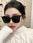 Fashion Sand Black Frame Black Gray Film Pc Rice Nail Large Frame Sunglasses