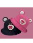 Fashion Strawberry Bear Pot Hat-off-white Strawberry Bear Cartoon Children's Fisherman Hat