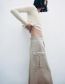 Fashion Rice Gray Wrap Pocket Utility Skirt