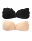 Fashion Brushed Black Nylon Wing Lace Up Invisible Bra No Trace Chest Sticker