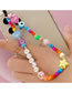 Fashion Color Acrylic Beads Alphabet Beads Heart Beaded Phone Chain