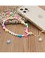 Fashion Color Five-pointed Star Polymer Clay Letter Beaded Mobile Phone Chain