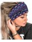 Fashion 2 Navy Blue Fabric-print Knotted Wide-brimmed Headband