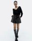 Fashion Black Faux Leather Lace-up Shorts