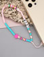 Fashion Color Beaded Mobile Phone Chain With Colored Polymer Clay Alphabet Beads
