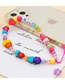 Fashion Color Square Letter Acrylic Mixed Color Beads Five-pointed Star Peach Heart Beaded Mobile Phone Chain
